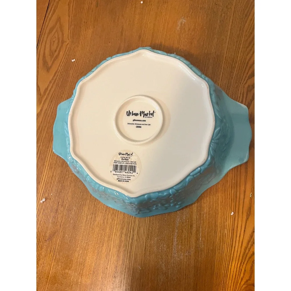 Urban Market by Gibson Pie Plate Dishwasher Microwave Oven Safe 11.25 Inch